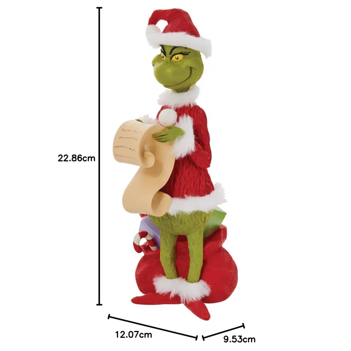 Dr. Seuss The Grinch Checking His List Heykelcik, 22 cm, Çok Renkli