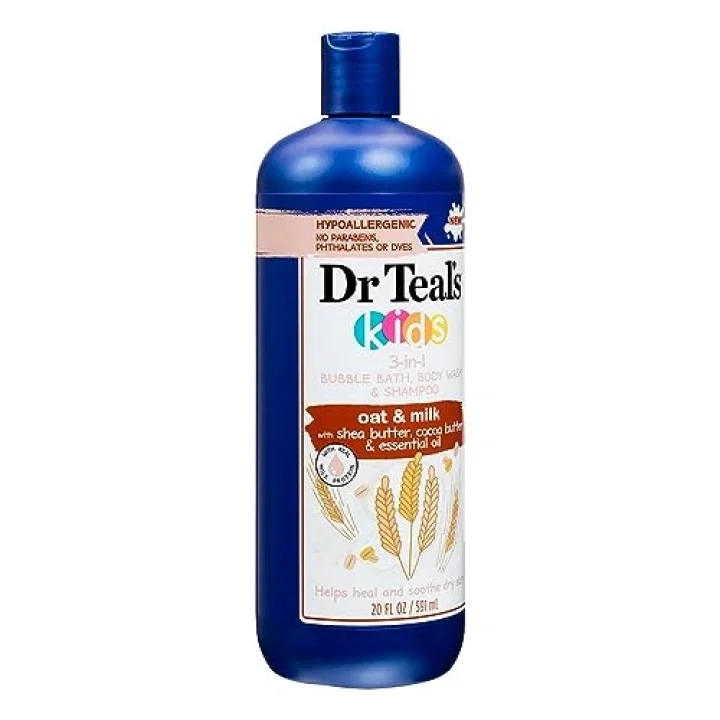 Dr.Teals Kids Oat & Milk 3In1 Banyo Köpüğü + Vücut Şampuanı + Şampuan 591Ml