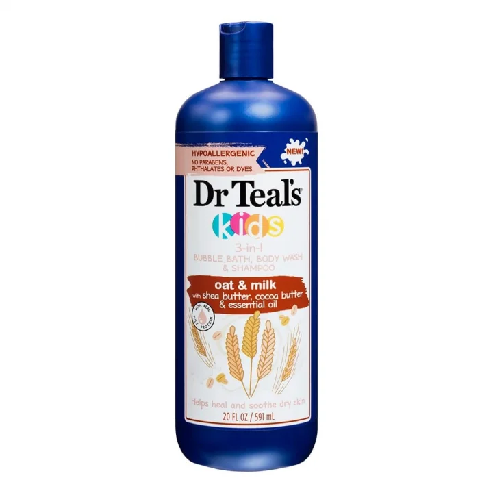 Dr.Teals Kids Oat & Milk 3In1 Banyo Köpüğü + Vücut Şampuanı + Şampuan 591Ml