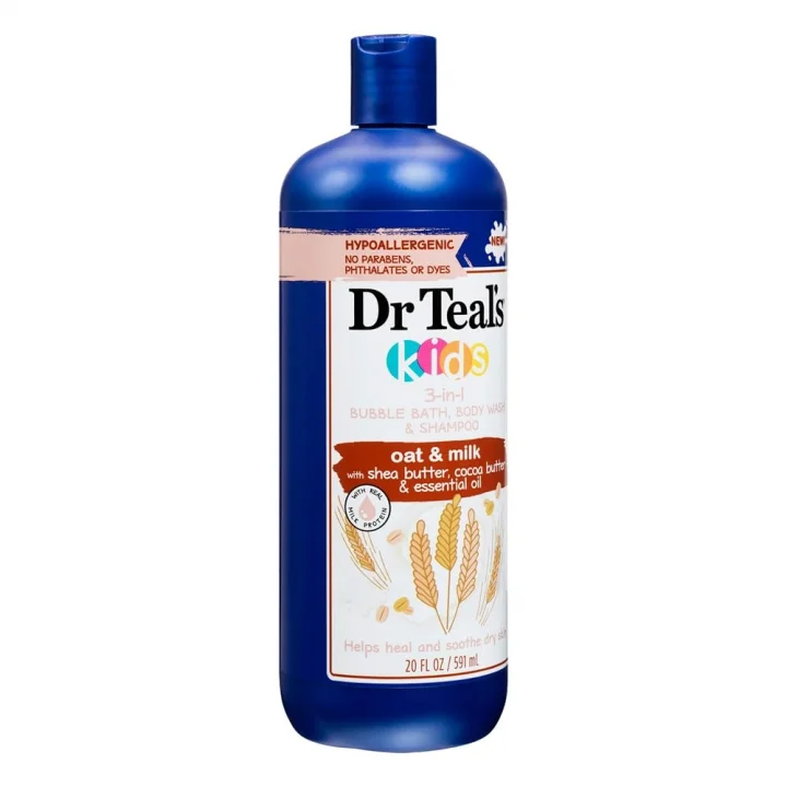 Dr.Teals Kids Oat & Milk 3In1 Banyo Köpüğü + Vücut Şampuanı + Şampuan 591Ml