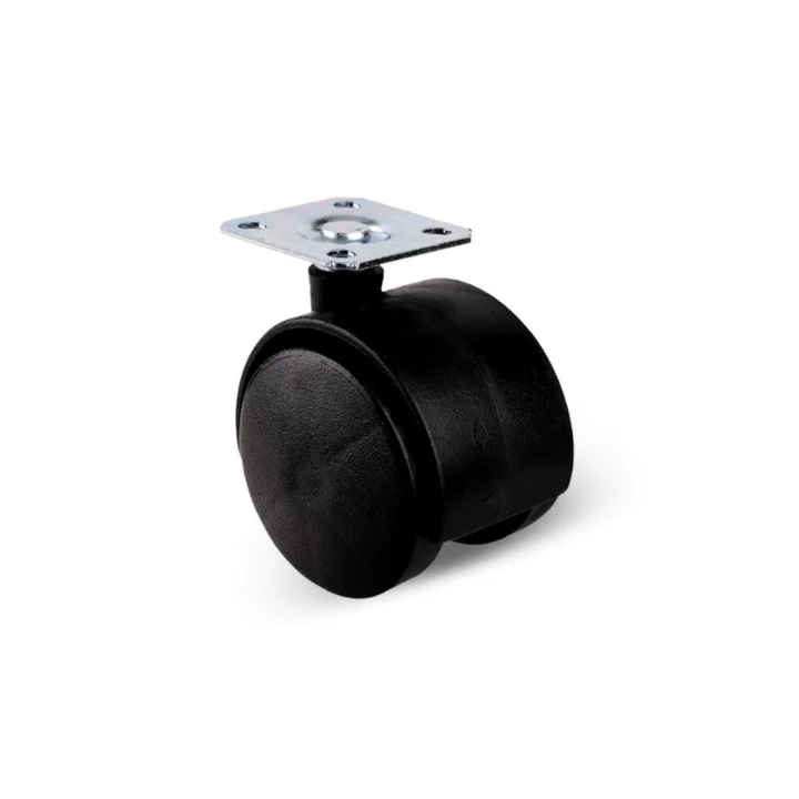 DSYapıAksesuar Düz Tabla Tekerlek 50mm Masa Sehpa Dolap Tekeri(Krom Siyah 50mm)