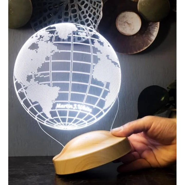 Dünya Haritası Figürlü 3D Led Gece Lambası, 3 Boyutlu Küre Dünya Haritası Led Lamba