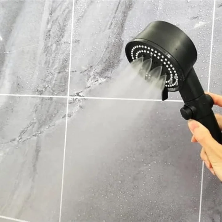 DUŞ BAŞLIĞI Turbo Fan 5 Fonksiyonlu Duş Başlığı El Duşu Handshower, Siyah 1.Sınıf Kaliteli