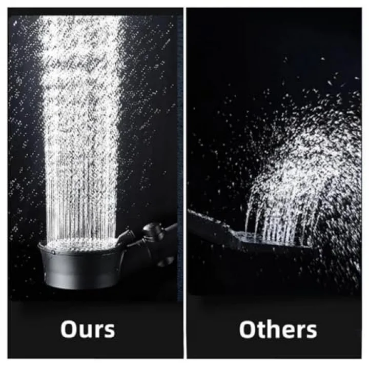 DUŞ BAŞLIĞI Turbo Fan 5 Fonksiyonlu Duş Başlığı El Duşu Handshower, Siyah 1.Sınıf Kaliteli