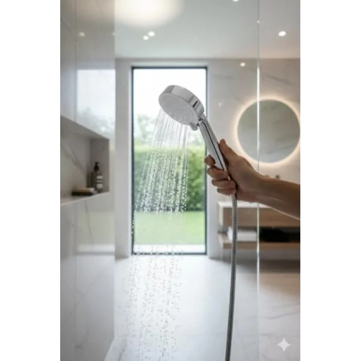 Duş Başlığı – Yüksek Basınçlı Su Tasarruflu Banyo Shower Head, Kireç Önleyici Filtreli 3 Kademeli Ayarlanabilir Sprey, Evrensel Bağlantı