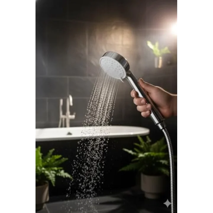 Duş Başlığı – Yüksek Basınçlı Su Tasarruflu Banyo Shower Head, Kireç Önleyici Filtreli 3 Kademeli Ayarlanabilir Sprey, Evrensel Bağlantı