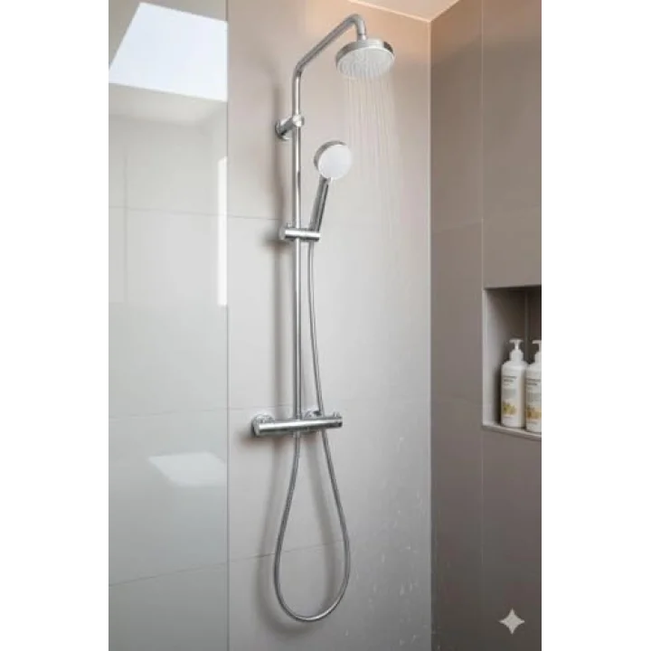 Duş Başlığı – Yüksek Basınçlı Su Tasarruflu Banyo Shower Head, Kireç Önleyici Filtreli 3 Kademeli Ayarlanabilir Sprey, Evrensel Bağlantı