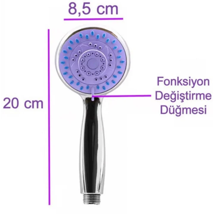 Duş Seti Ayarlanabilir El Duş Başlığı ve 150 cm Krom Duş Hortumu, Yüksek Basınçlı Su Akışı Sağlayan Çok Fonksiyonlu El Tipi Duş Başlığı, Dayanıklı Krom Spiral Hortum, Evrensel Bağlantı Uyumlu, Kolay