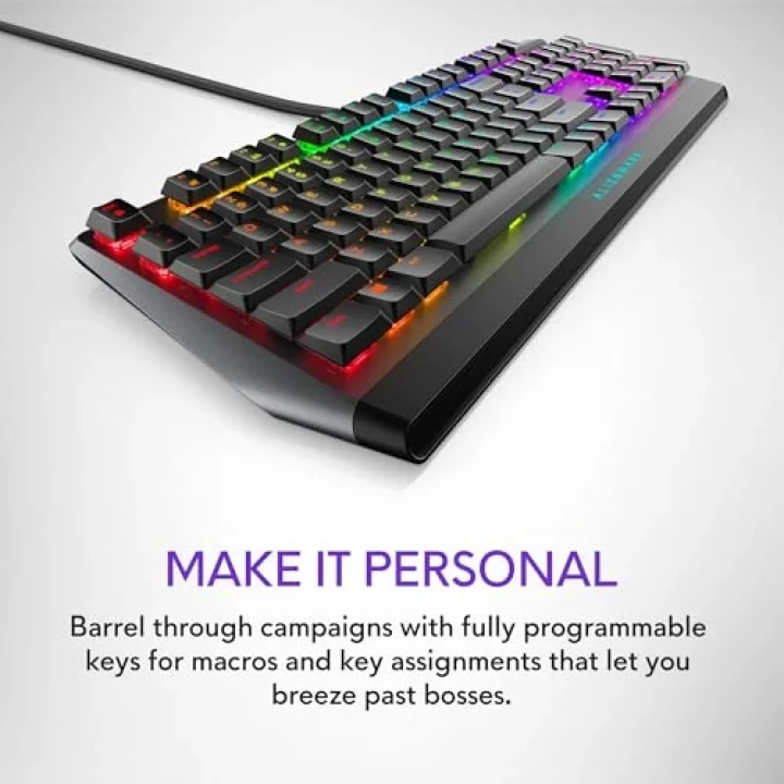 Düşük Profilli RGB Oyun Klavyesi AW510K: Alienfx Tuş Başına RGB LED - Medya Kontrolleri ve USB Geçiş - Cherry MX Düşük Profil Kırmızı Anahtarlar