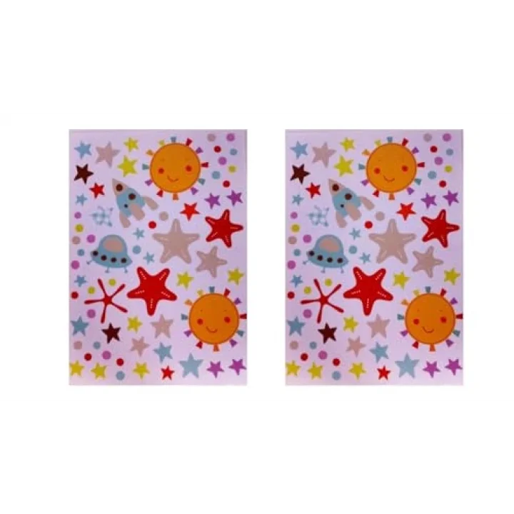 DUVAR SÜSÜ (STİCKER) 2 ADET UZAYLI DESENLİ PVC 70X50X0,5CM
