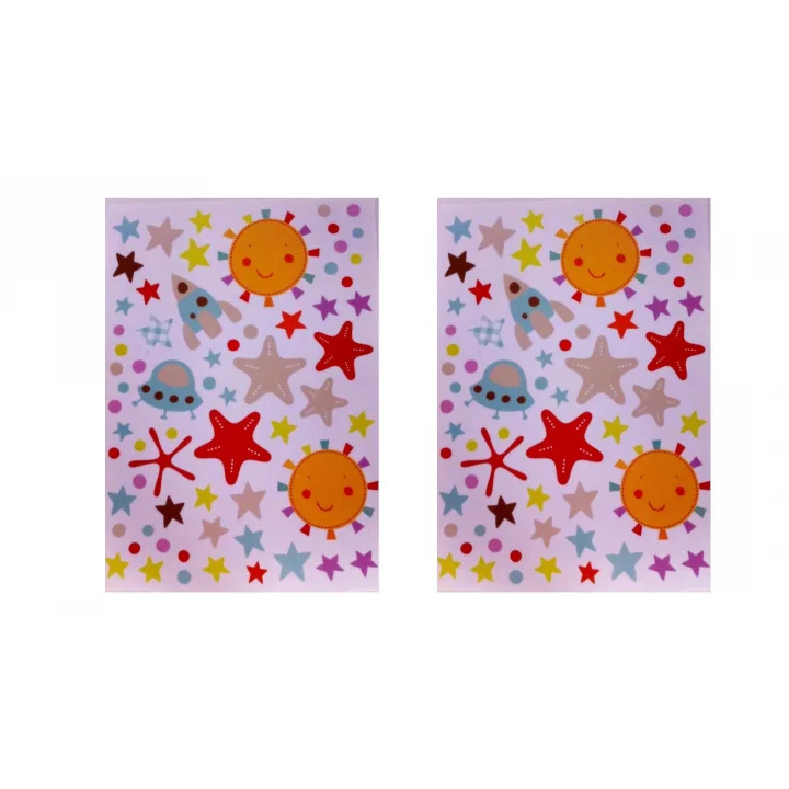DUVAR SÜSÜ (STİCKER) 2 ADET UZAYLI DESENLİ PVC 70X50X0,5CM