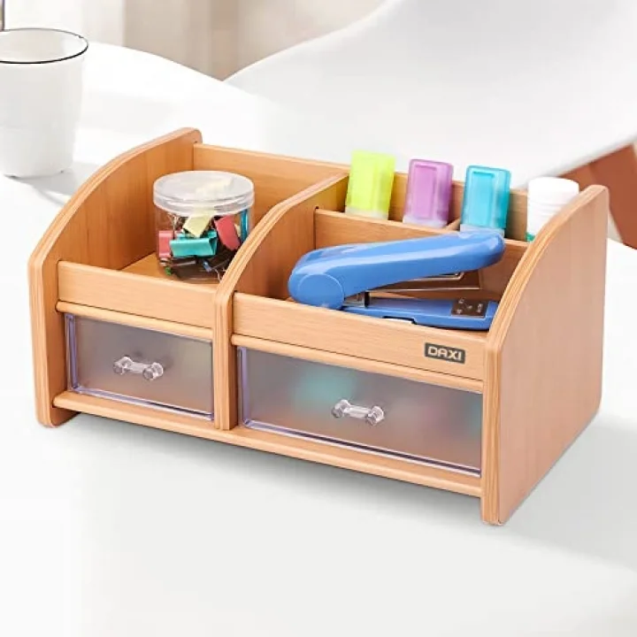 DX-404 BAMBU DESENLİ AHŞAP KALEMLİK, MASAÜSTÜ DÜZENLEYİCİ