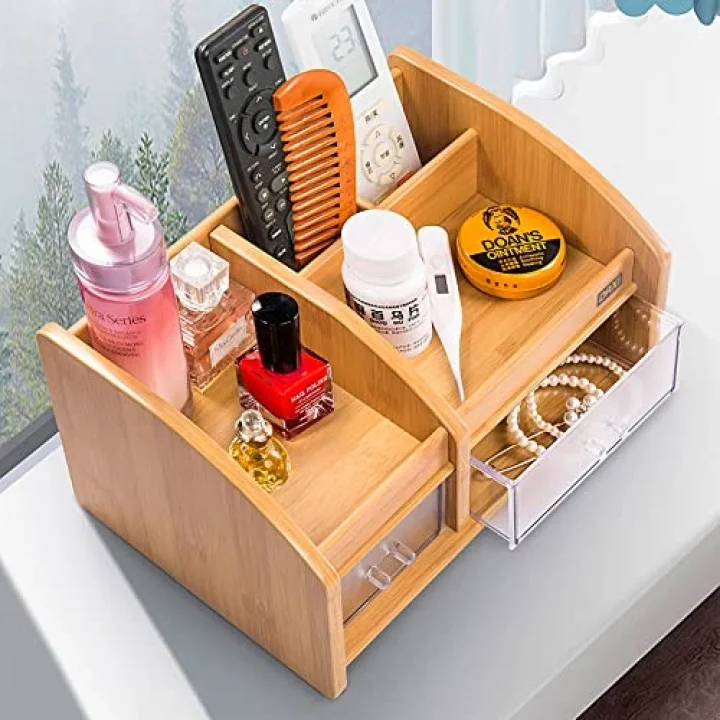 DX-404 BAMBU DESENLİ AHŞAP KALEMLİK, MASAÜSTÜ DÜZENLEYİCİ