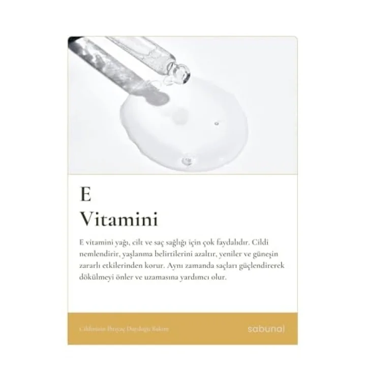 E Vitamini 50 ml - Saç ve Cilt Bakımı İçin, Yaşlanma Karşıtı Doğal Vitamin