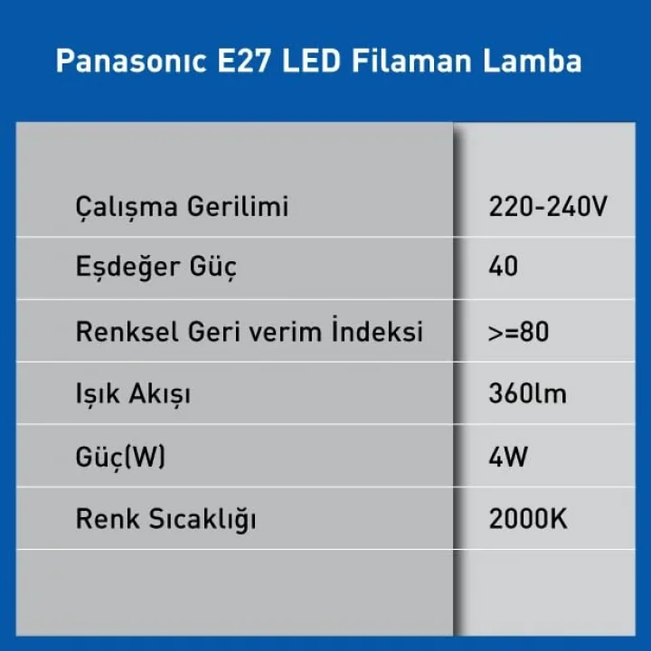 E27 FİL LAMBA, SARI IŞIK 4W 360LM 2000K GOLD