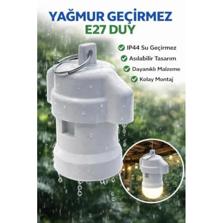 E27 Yağmur Duy - Asılabilir Dış Mekan Lamba Duy