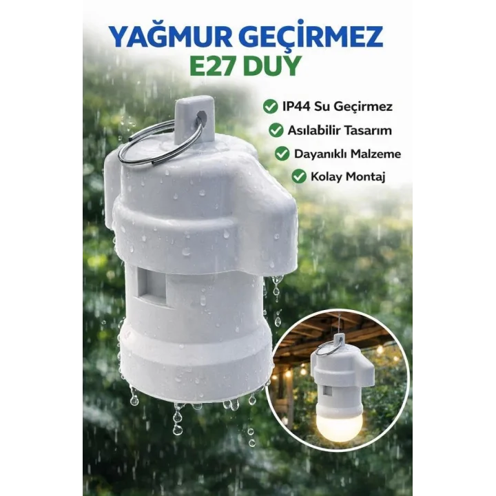 E27 Yağmur Duy - Asılabilir Dış Mekan Lamba Duy