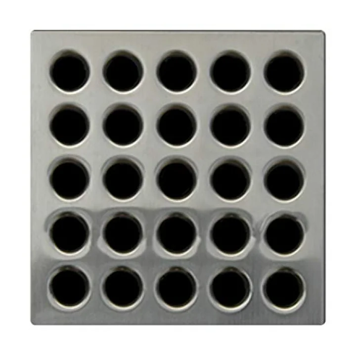E4404 Square Shower Drain Grate, Brushed Nickel