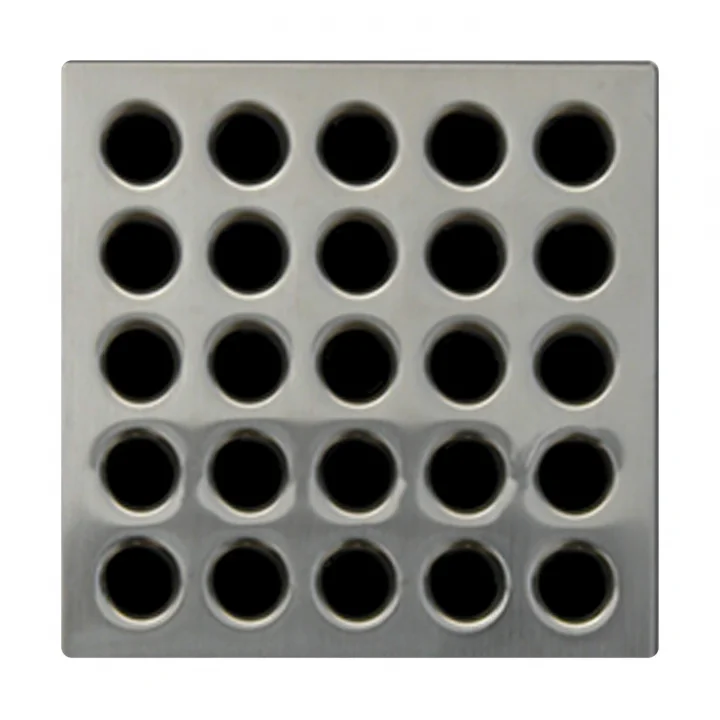 E4404 Square Shower Drain Grate, Brushed Nickel
