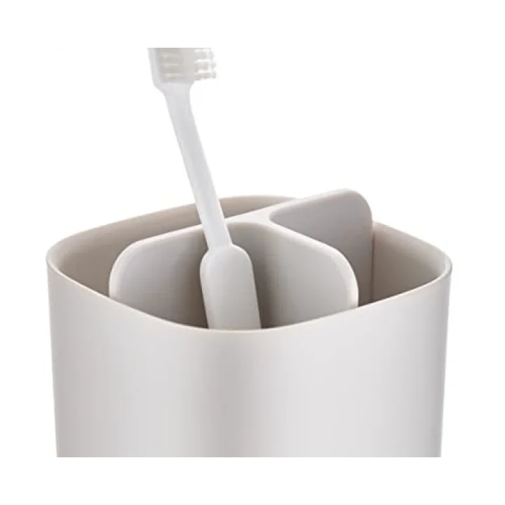 Easy-Store - Diş fırçası tutucu, Caddy banyo muhafazası, kompakt mat yüzey, bej, orta boy
