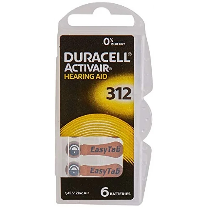Easytab DA 312 - Pil tipi 312 olan tüm işitme cihazları için, 10 x 6 adet