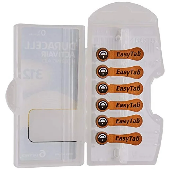 Easytab DA 312 - Pil tipi 312 olan tüm işitme cihazları için, 10 x 6 adet