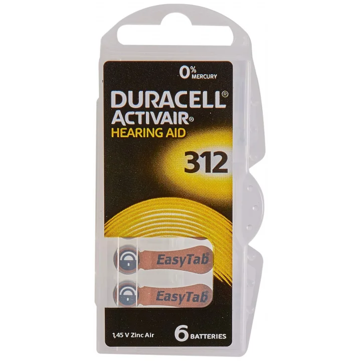 Easytab DA 312 - Pil tipi 312 olan tüm işitme cihazları için, 10 x 6 adet