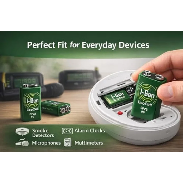 Ecocell Çinko Karbon 9V (6F22) 9 Volt Pil 10Lu Paket