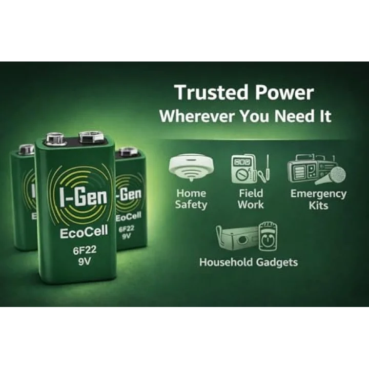 Ecocell Çinko Karbon 9V (6F22) 9 Volt Pil 10Lu Paket
