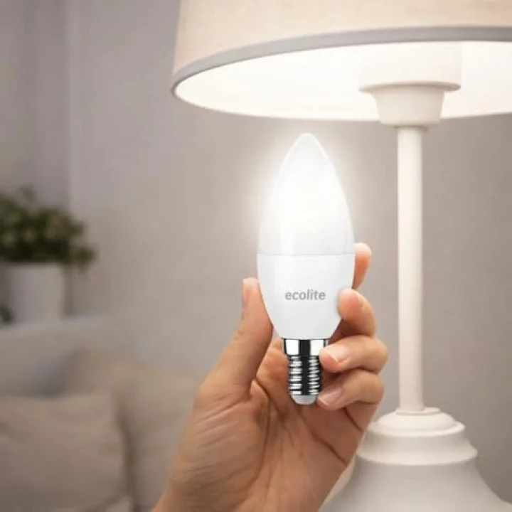 Ecolite 8 W LED Mum Ampul – E14 Duy, 3lü paket, 810 Lümen, 6500K Beyaz Işık, 60W Eşdeğer, Opal Dekoratif Ampul, Dimmerlenemez,%86 Enerji Tasarrufu, 99x37 mm