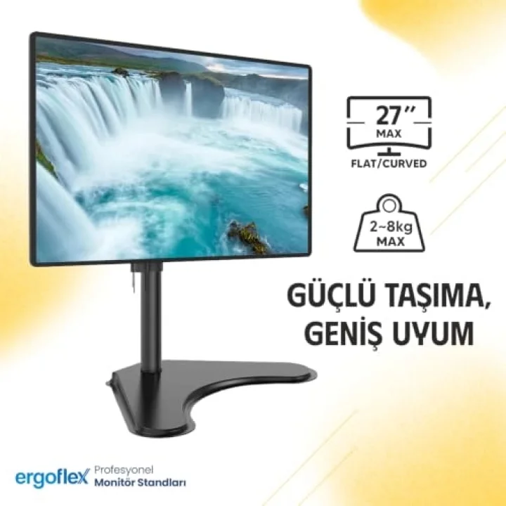 EF71 Steel Design 2-8 kg Tek Kol Asansörlü 13-32 Desktop Monitör Standı