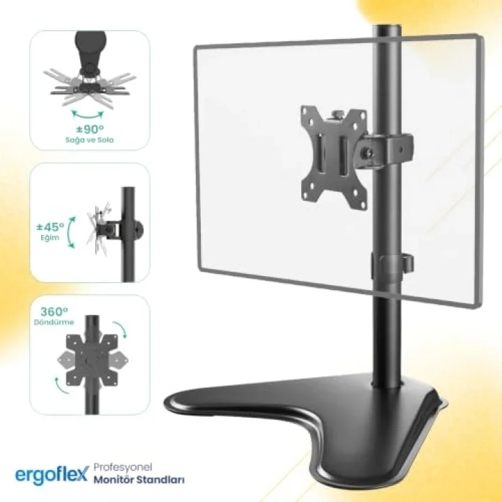 EF71 Steel Design 2-8 kg Tek Kol Asansörlü 13-32 Desktop Monitör Standı