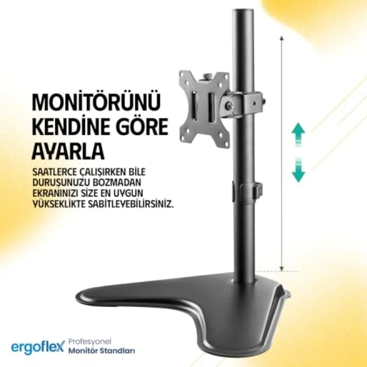 EF71 Steel Design 2-8 kg Tek Kol Asansörlü 13-32 Desktop Monitör Standı