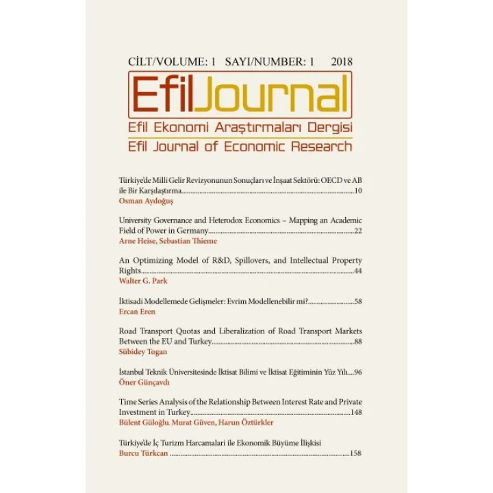 Efil Ekonomi Araştırmaları Dergisi - Cil:1 Sayı:1 2018