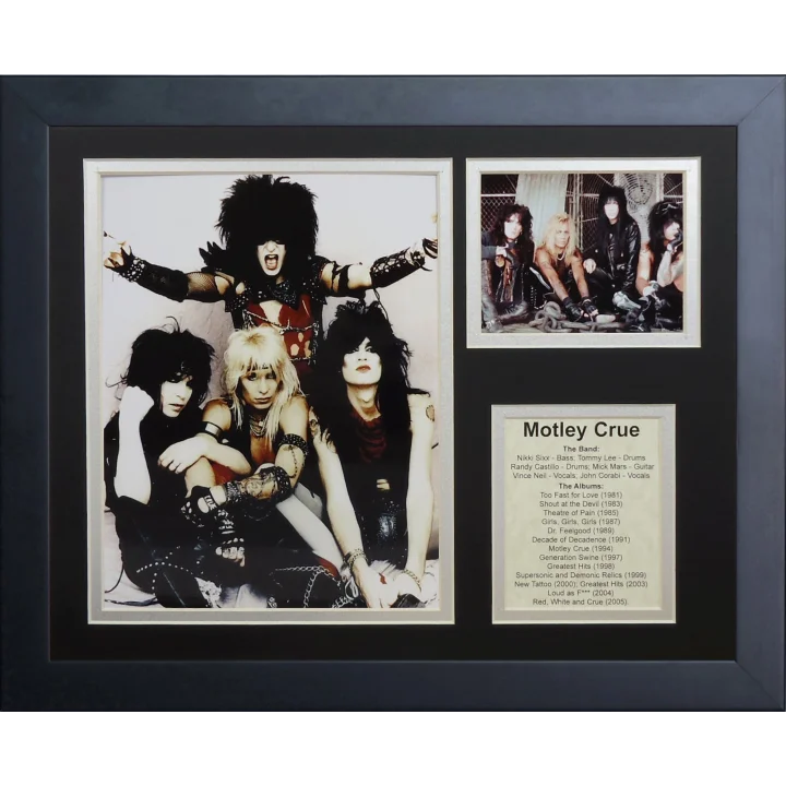 Efsaneler Ölüm Asla Motley Crue Çerçeveli Fotoğraf Kolajı, 35,6 cm
