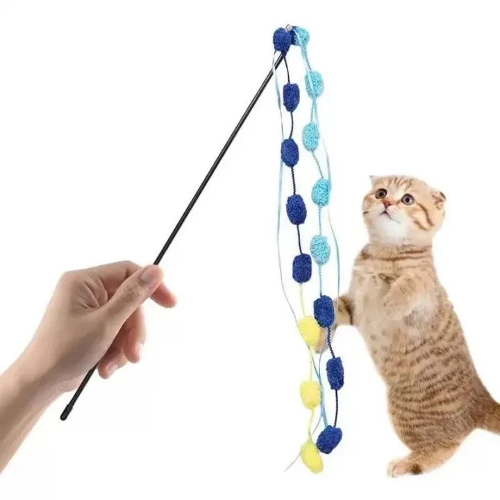 Eğlenceli Evcil Hayvan Oyuncağı Olta Kedi Oyuncağı 50 Cm Sopa Kaliteli Çıngıraklı
