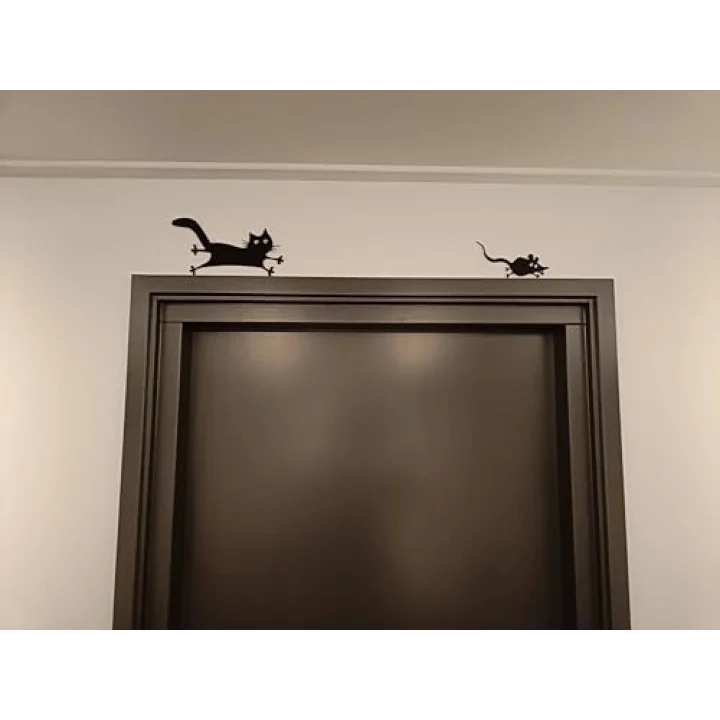 Eğlenceli Kedi ve Fare Duvar Dekorasyonu