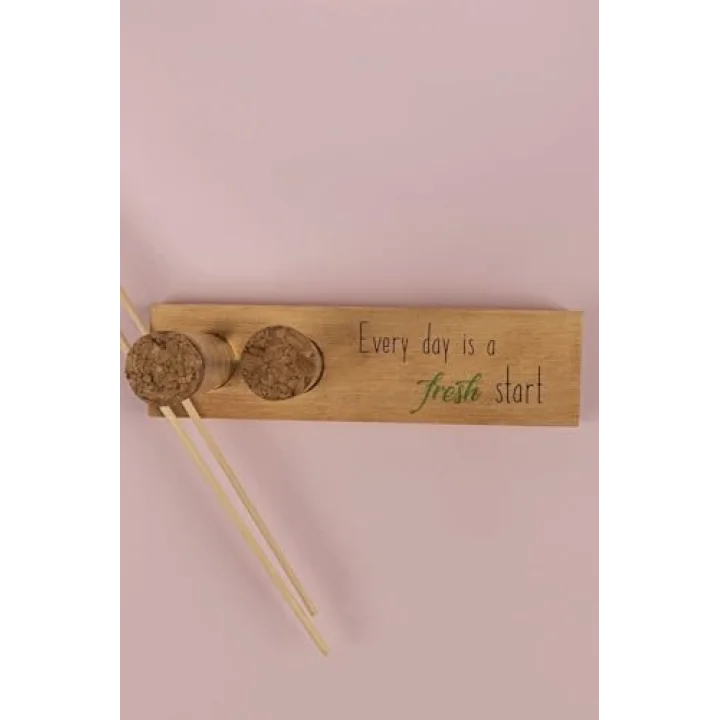 Eğlenceli Motto Tasarımlı Dekoratif Set - Bambu Oda Kokusu Şişesi