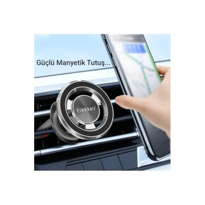EH213 Izgara Klipsli Manyetik Mıknatıslı M-safe Araç İçi Telefon Tutucu Siyah