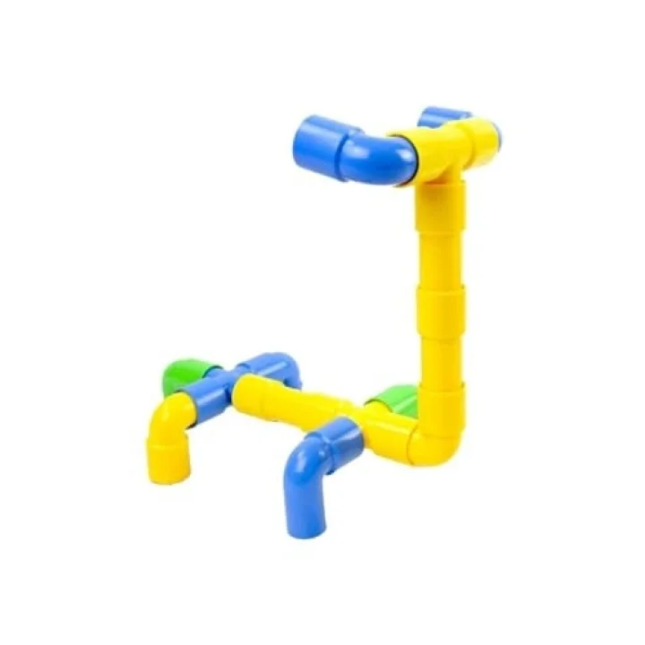 Ekonomik Poşette Tekerlekli Boru 72 Parça Tako Boru Puzzle Kaydırmalı Puzzle Hediyeli