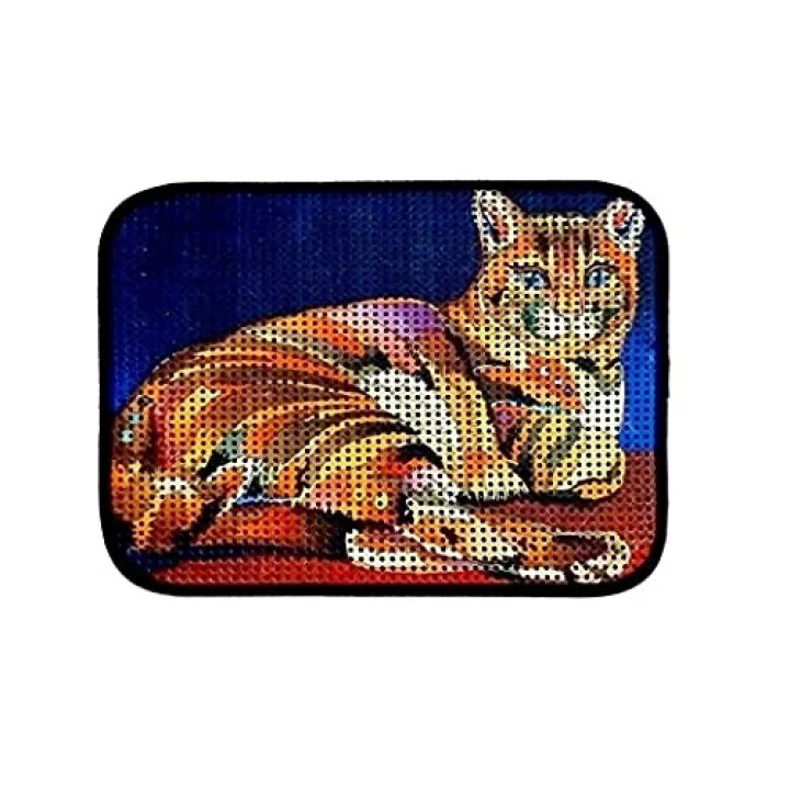 Elekli Desenli Kedi Tuvalet Önü Paspası 60 x 45 cm Kaplan