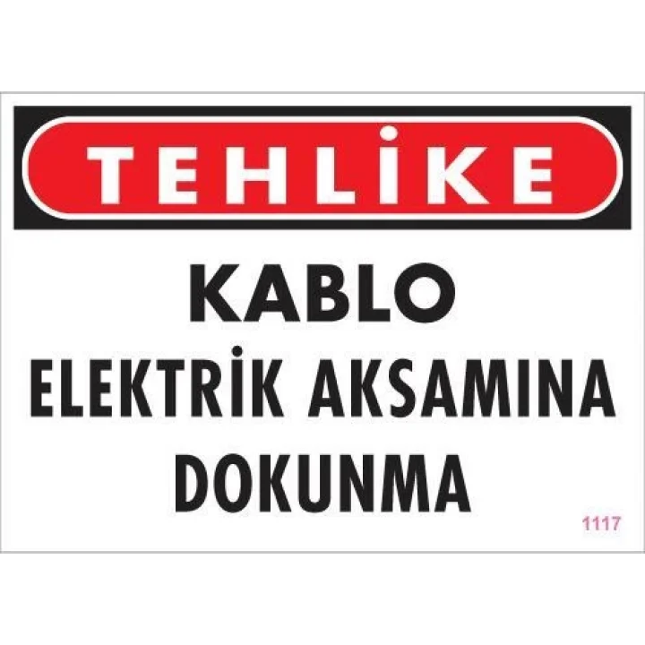 Mey İthalat® Elektrik Kablosu Uyarı Levhası 25x35 KOD:1117