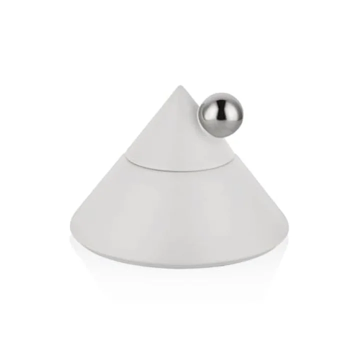 Elite Deco Beyaz Kapaklı Dekoratif Obje 19 cm – Modern Masa Üstü Dekoru