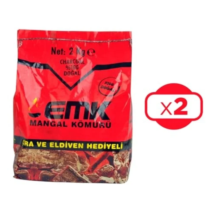 EMK Mangal Kömürü, 2 Kg Paket, 2li Set