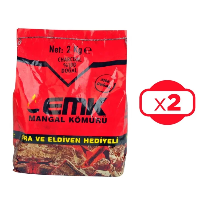 EMK Mangal Kömürü, 2 Kg Paket, 2li Set