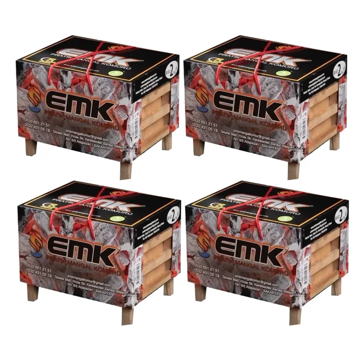 EMK Pratik Mangal Kömürü, 2 kg, 4lü Paket
