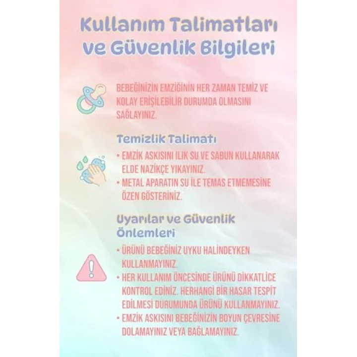 Emzik Askısı 3 lü Erkek Mavi Desenli