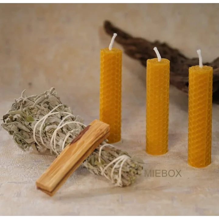 Enerji Başlangıç Seti: Palo Santo Tütsü - Balmumu Mum - Adaçayı Tütsü Demeti