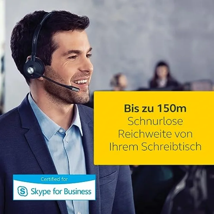Engage 75 Kulak Üstü Dect Mono Kulaklık - Skype for Business Sertifikalı Kablosuz Kulaklık, Masa Telefonları ve Yumuşak Telefonlar için Gürültü Önleyici - Siyah - AB Versiyonu