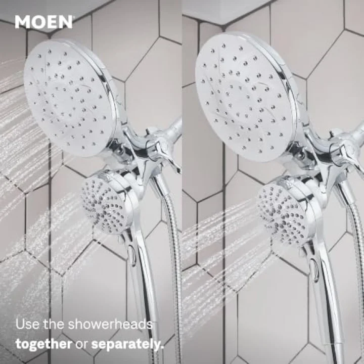 Engage Magnetix Krom 2.5 GPM Elde Taşınabilir/Yağmur Duş Başlığı Manyetik Yerleştirme Sistemine Sahip 2si 1 Arada Kombo, Çıkarılabilir El Spreyli Yağmur Duş Başlığı, 26009